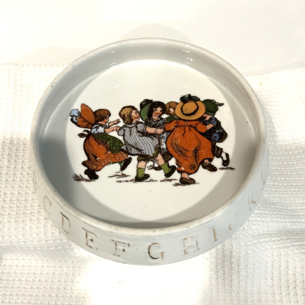 Antique German Porcelain Child's Bowl with ABC's Early 1900's